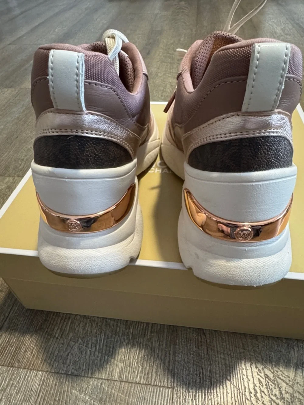 Michael Kors Rose Pink and Blush Platform Lace-Up Sneakers - Picture 9 of 15